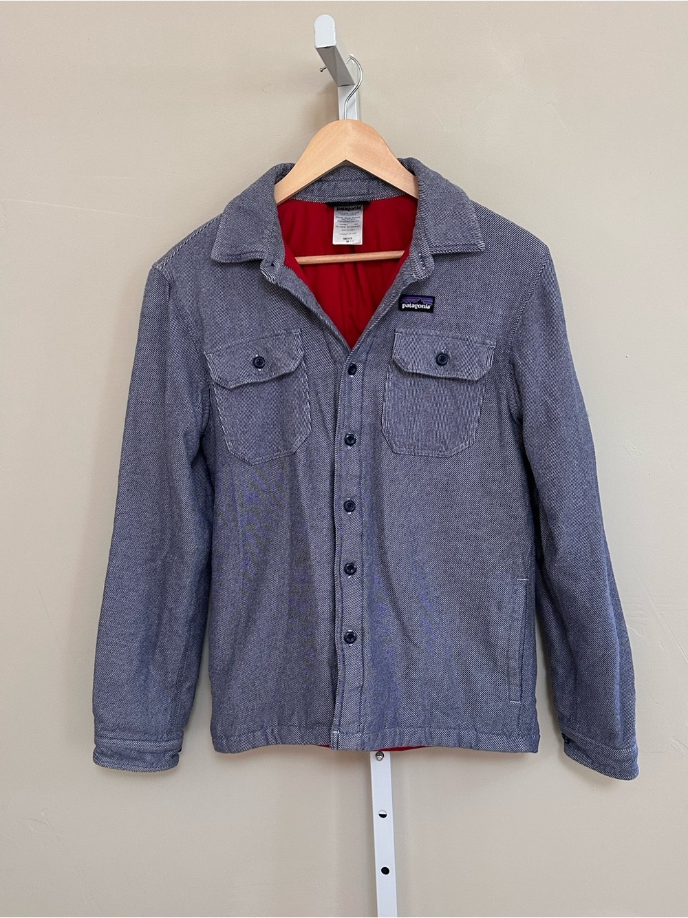 Patagonia Insulated Fjord Flannel Jacket Men’s Medium Blue Workwear